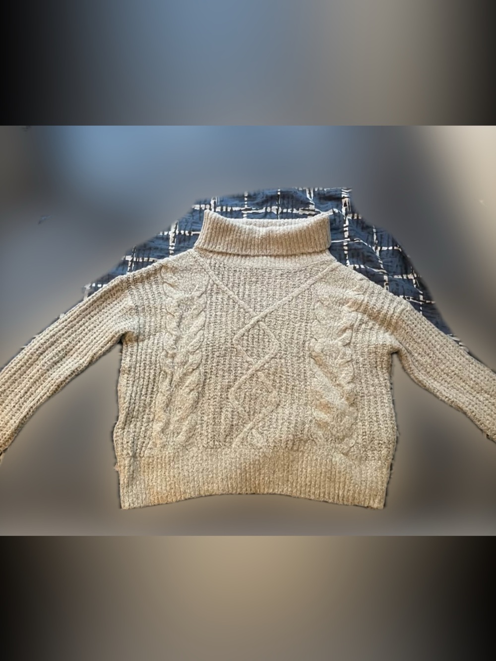Cozy Gray Cable-Knit Women's Sweater